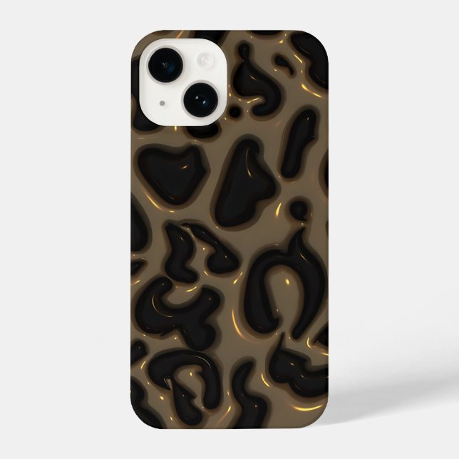 Dark Glossy Marble Aesthetic iPhone 14 Hülle (Rückseite)