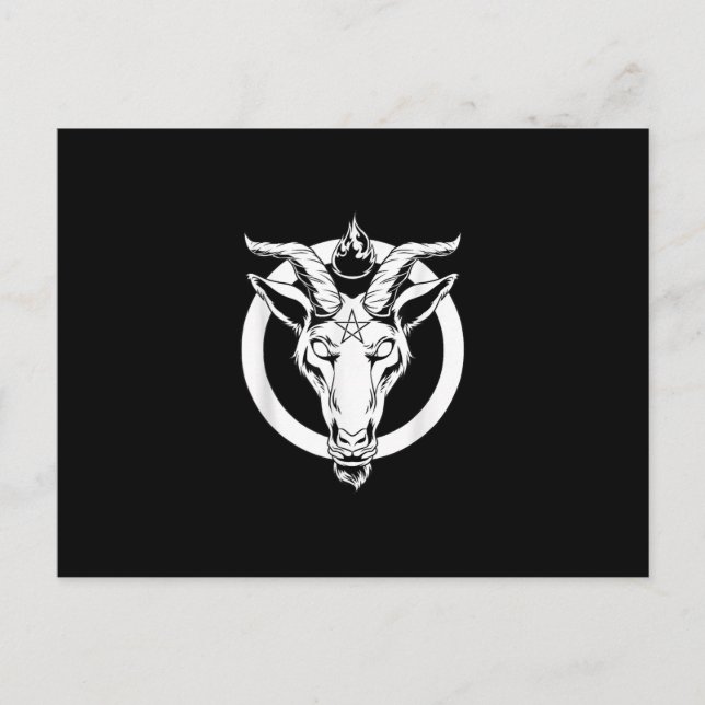 Dark Goat Baphomet, Satanic Lucifer Beelzebub Gesc Ankündigungspostkarte (Vorderseite)