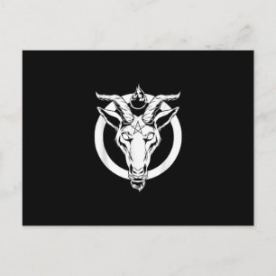 Dark Goat Baphomet, Satanic Lucifer Beelzebub Gesc Postkarte