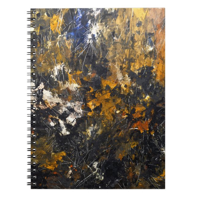 Dark Gold Copper Scratch Abstraktes Notebook Notizblock (Vorderseite)