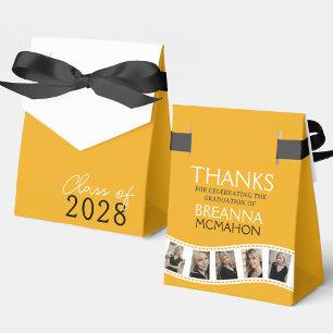 Dark Gold & White Foto Collage Filmstrip Geschenkschachtel