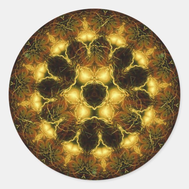 Dark Golden Forest Geometric Art Sticker (Vorderseite)
