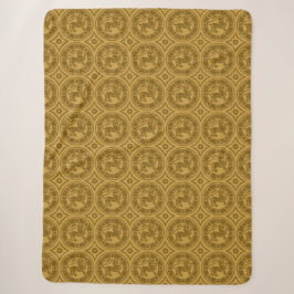 Dark Goldenrod Mittelalterliche Löwen Sherpa Blank Sherpadecke