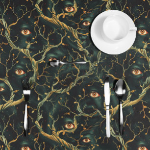 Dark Goth Garden Macabre Eyes Goblincore Halloween Tischdecke