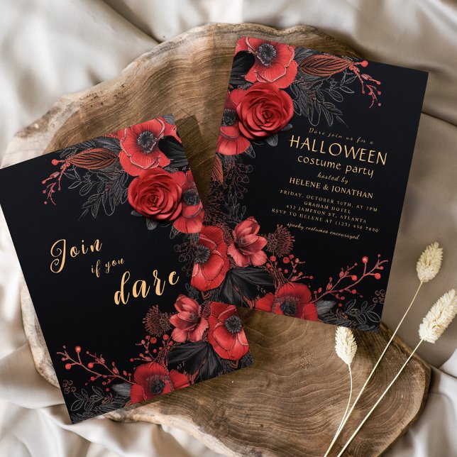 Dark Gothic Adult Halloween Costume Party Einladung (Dark Gothic Adult Halloween Costume Party Invitation)