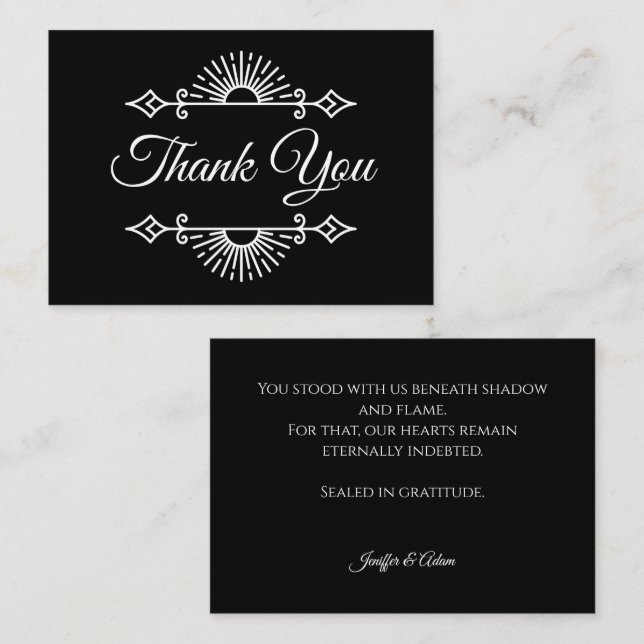 Dark Gothic Alternative Halloween wedding Mitteilungskarte (Vorne/Hinten)