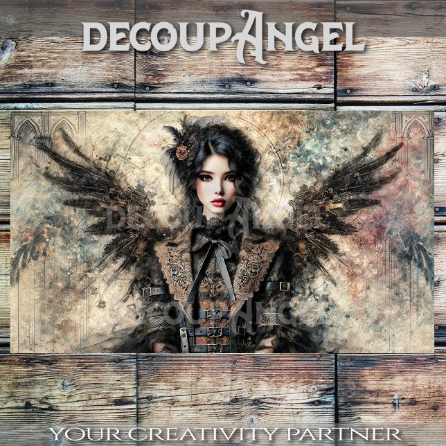 Dark Gothic Angel Decoupage Seidenpapier (Von Creator hochgeladen)