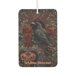 Dark Gothic Beauty Red Roses Black Crow Raven Bird Autolufterfrischer