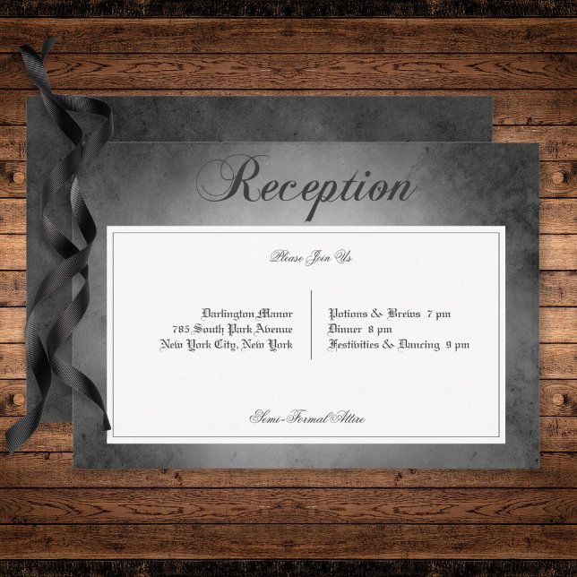 Dark Gothic Black Watercolor Moth Empfang Begleitkarte (Dark Gothic Black Watercolor Moth Reception Enclosure Card)