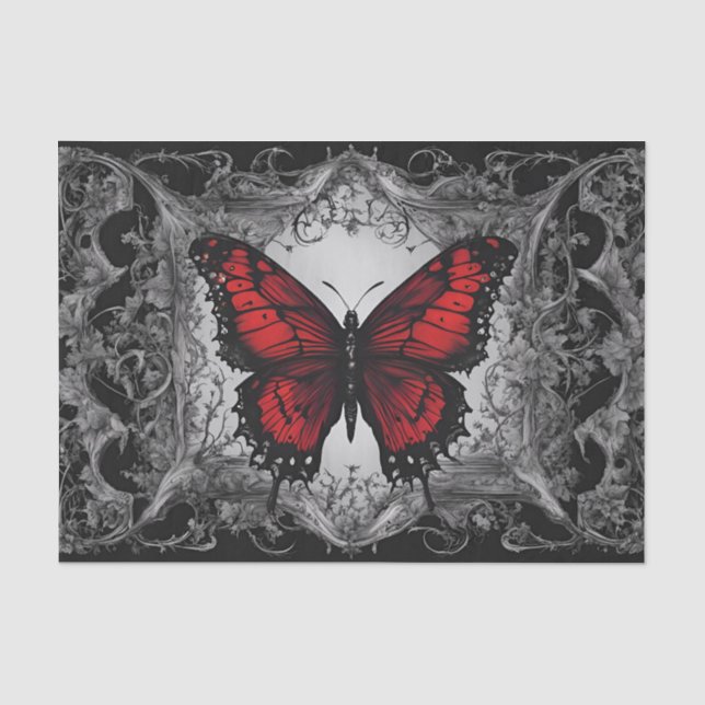 Dark Gothic Butterfly Decoupage Seidenpapier (Vorderseite)