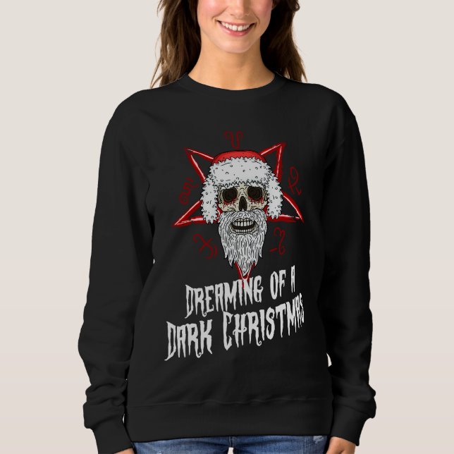 Dark Gothic Christmas Krampus Santa Devil Worshipe Sweatshirt (Vorderseite)