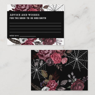 Dark gothic floral Brautparty Beratung und Wünsche Begleitkarte