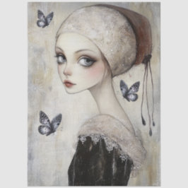 Dark Gothic Grunge Girl Decoupage Seidenpapier