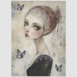 Dark Gothic Grunge Girl Decoupage Seidenpapier