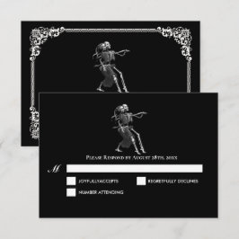 Dark Gothic Halloween Wedding RSVP Card Karte