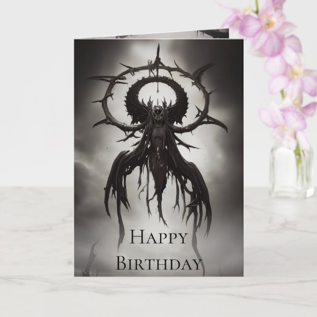 Dark Gothic Horror Art: Dark Omen Karte (Orchidee)