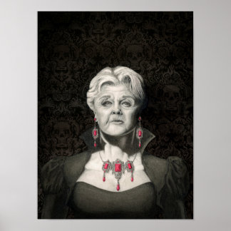 Dark Gothic pen and ink Angela Lansbury Poster