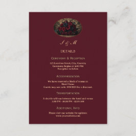 Dark Gothic Romance Burgundy Custom Photo Wedding Begleitkarte
