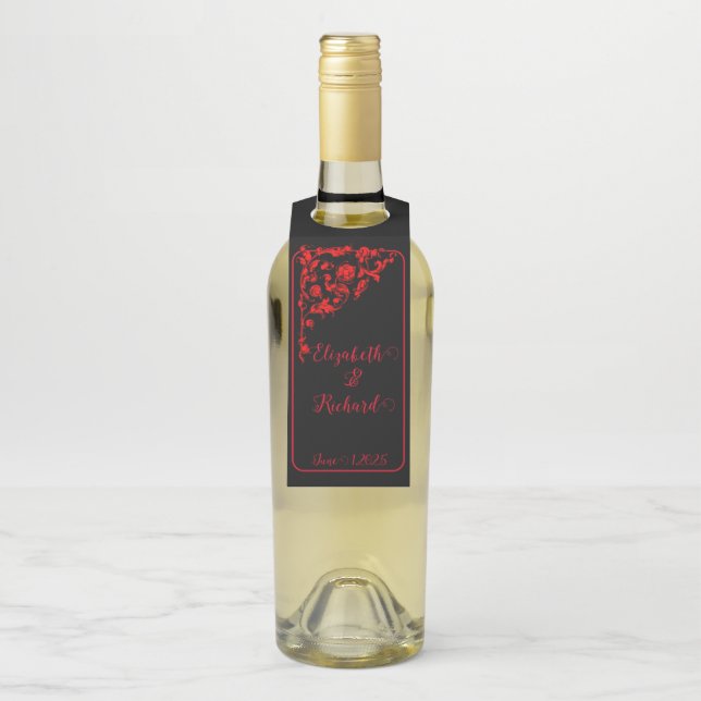 Dark Gothic Wedding Flaschenanhänger (Auf Flasche)