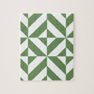 Dark Grass Green Geometric Deko Cube Pattern