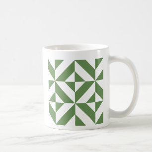 Dark Grass Green Geometric Deko Cube Pattern Kaffeetasse