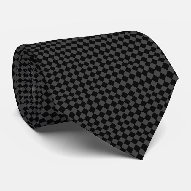 DARK GRAY & BLACK DIAMOND KRAWATTE (Gerollt)