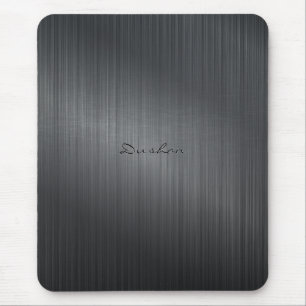 Dark Gray Brushed Metal Look Mouse Pad Mousepad