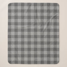 Dark Gray Buffalo Kariert Minky/Sherpa Throw