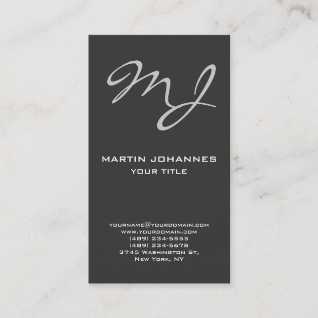 Dark Gray Business Card Visitenkarte (Vorderseite)