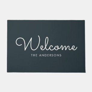 Dark Gray Extravagantes Script "Welcome" Personali Fußmatte