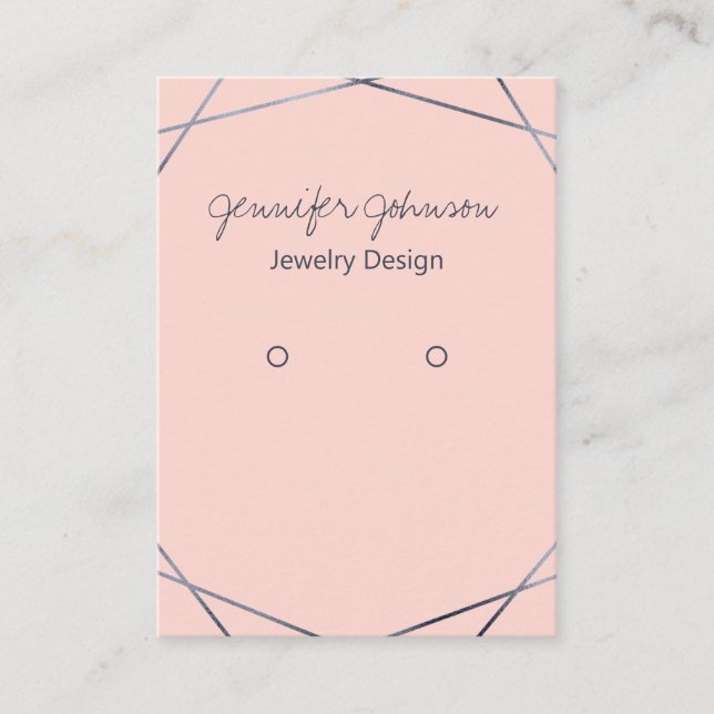Dark Gray Foil Earring Display Card Visitenkarte (Vorderseite)