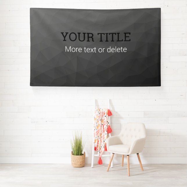 Dark gray geometric mesh Triangle custom text Banner (Insitu)