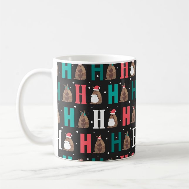 Dark Gray Ho Ho Ho Armadillo Kaffeetasse (Links)