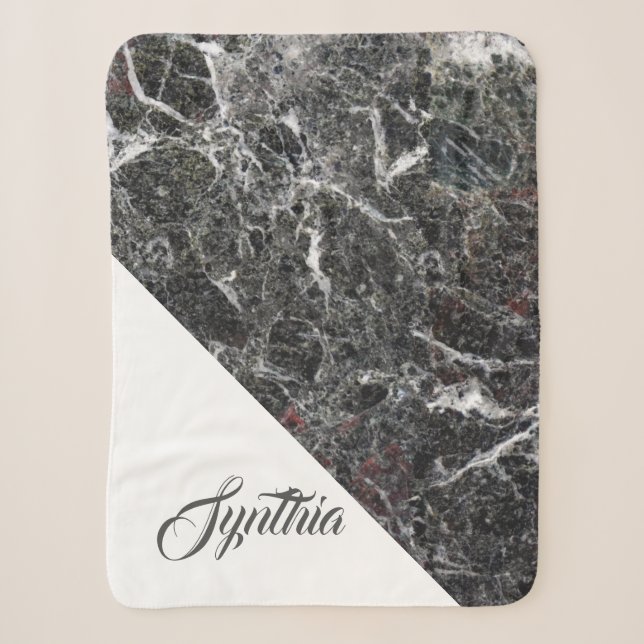 Dark Gray Marble Stone Sherpadecke (Vorderseite)