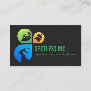 Dark Gray Modern Trendy Clearing Services Logo Visitenkarte