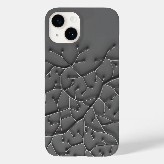 Dark Gray Organic iPhone Case Modern Texture (Rückseite)