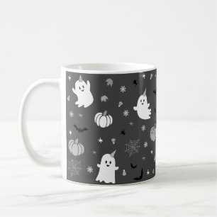 Dark Gray Spooky Ghost Halloween Kaffeetasse