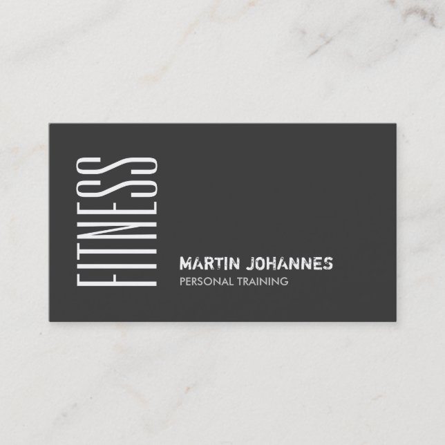Dark Gray Sport Personal Trainer Business Card Visitenkarte (Vorderseite)