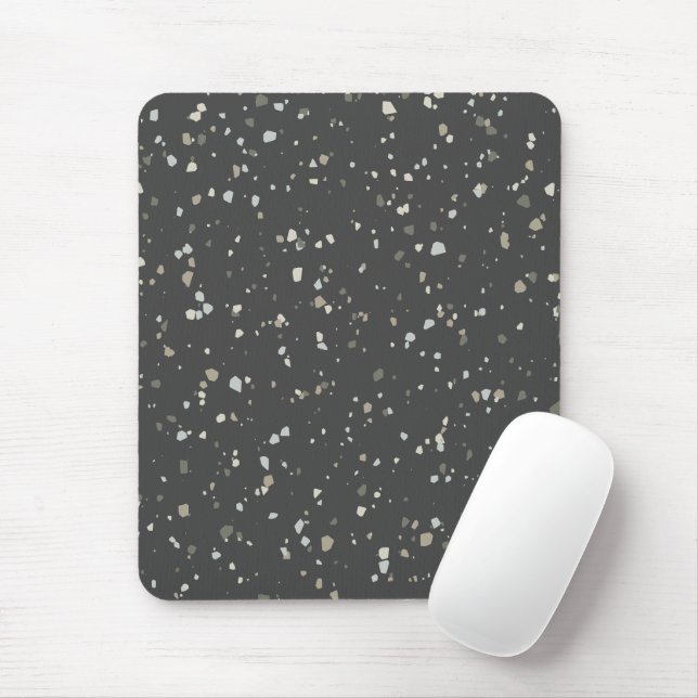 Dark Gray Terrazzo Muster Mousepad (Mit Mouse)