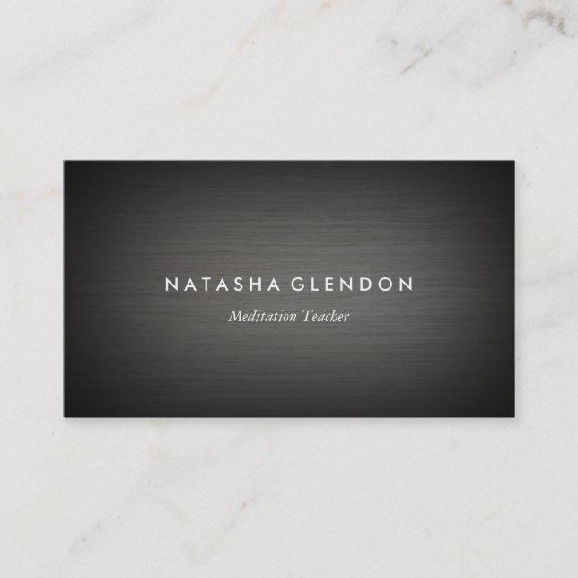 Dark Gray Wood Minimalistisch Zen Business Card Visitenkarte (Vorderseite)