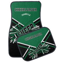 Dark Green and Black Cheerleader Design Autofußmatte