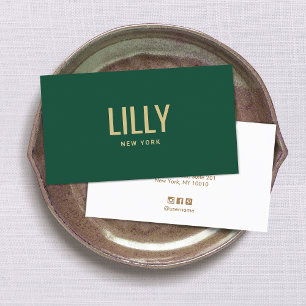 Dark Green Bold Modern Typografy Visitenkarte