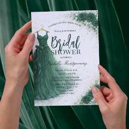 Dark Green Bridesmaid Dress Bridal Shower Einladung