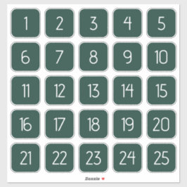 Dark Green Customizable Square Number Stickers  Aufkleber