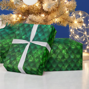 Dark Green Dragon Scales Geschenkpapier