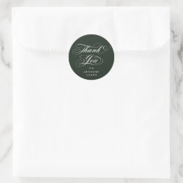 Dark Green Elegant Script Abschluss Vielen Dank Runder Aufkleber