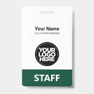 Dark Green Employee Name Business-Logo-Mitarbeiter Ausweis