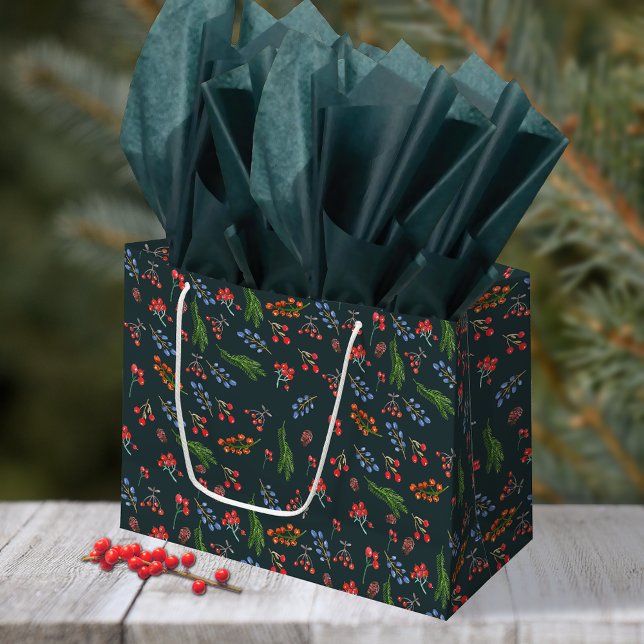 Dark Green Evergreen Elegance Weihnachten Große Geschenktüte (Von Creator hochgeladen)