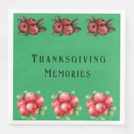 Dark Green Fall Themed Erntedanks Serviette