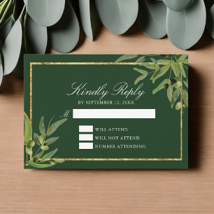 Dark Green Gold Botanical Leaf Kindly Antwort